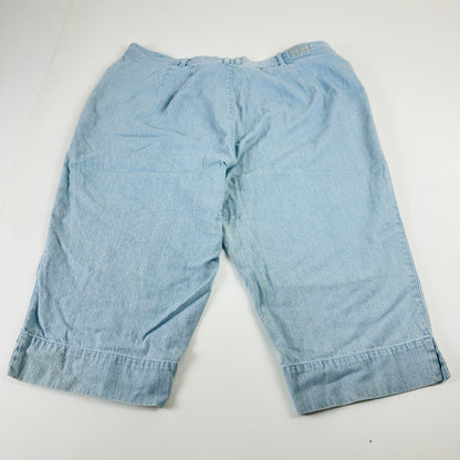Liz Claiborne Lizwear Light Wash Denim Bermuda Shorts 18W Light Blue Cotton by Liz Claiborne