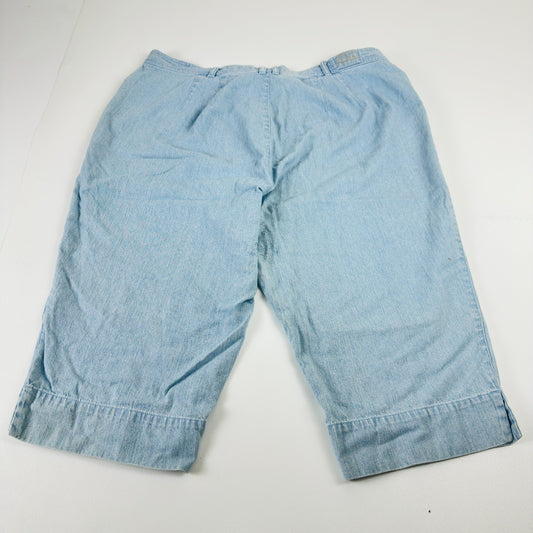 Liz Claiborne Lizwear Light Wash Denim Bermuda Shorts 18W Light Blue Cotton by Liz Claiborne