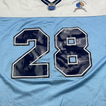 Legendary Classic Football Jersey XL Blue White Number 28 Mesh Athletic Shirt by Legendary Classic