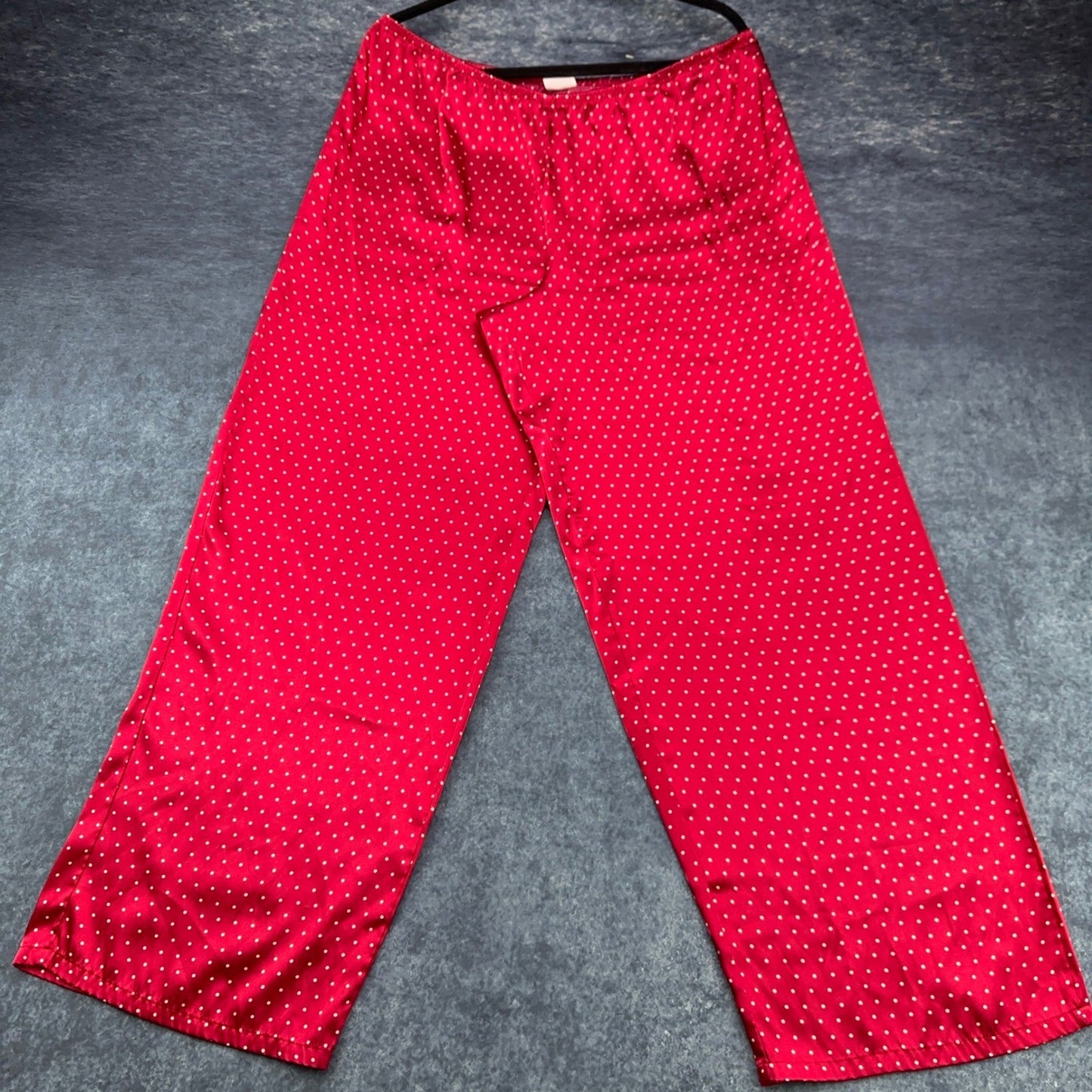 Gilligan O'Malley Womens XL Red Polka Dot Satin Pajama Set Button Up Wide Leg by Gilligan & O'Malley