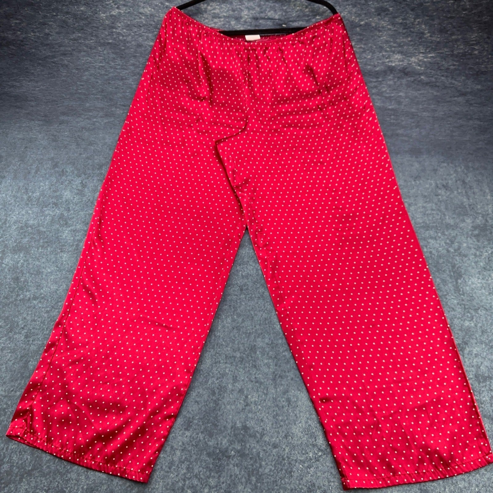 Gilligan O'Malley Womens XL Red Polka Dot Satin Pajama Set Button Up Wide Leg by Gilligan & O'Malley