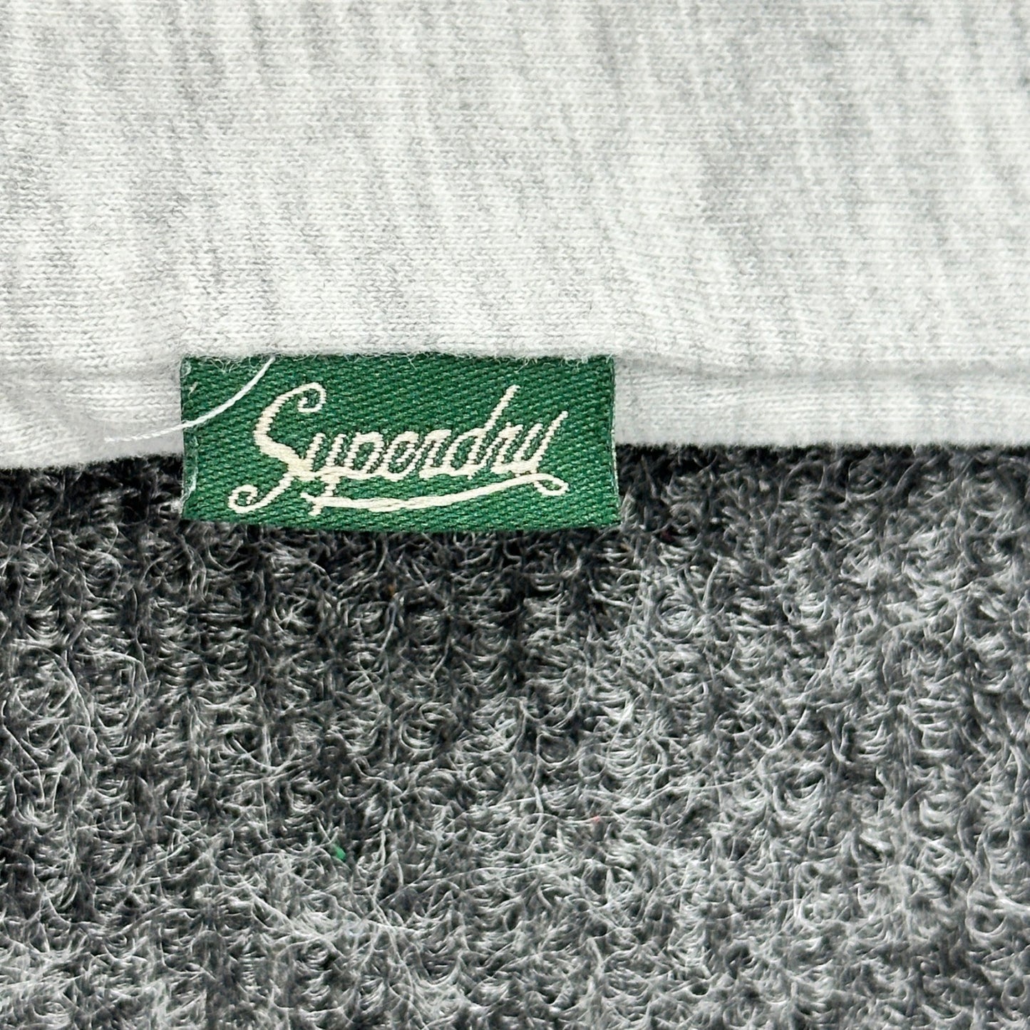 Superdry Mens Graphic T-Shirt Grey Green Stripe Logo Crew Neck Small by Superdry