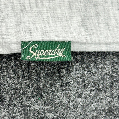 Superdry Mens Graphic T-Shirt Grey Green Stripe Logo Crew Neck Small by Superdry