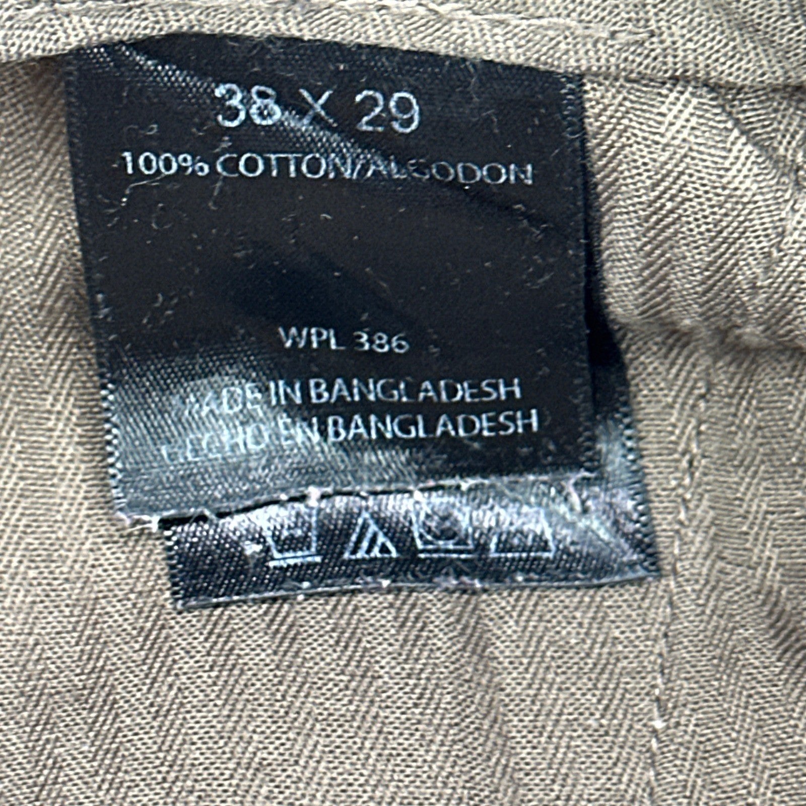 Haggar Mens Khaki Chino Pants Beige Flat Front 100% Cotton 38x29 by Haggar