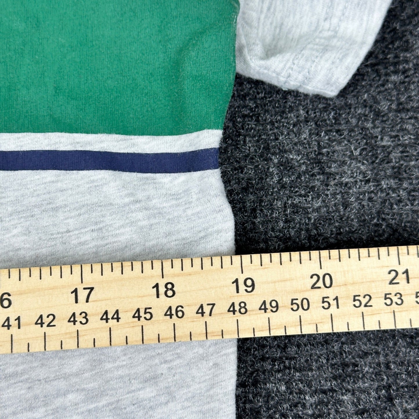 Superdry Mens Graphic T-Shirt Grey Green Stripe Logo Crew Neck Small by Superdry