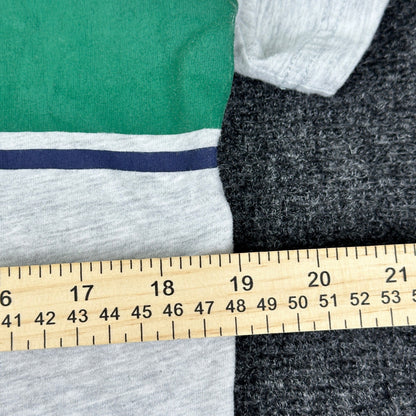 Superdry Mens Graphic T-Shirt Grey Green Stripe Logo Crew Neck Small by Superdry