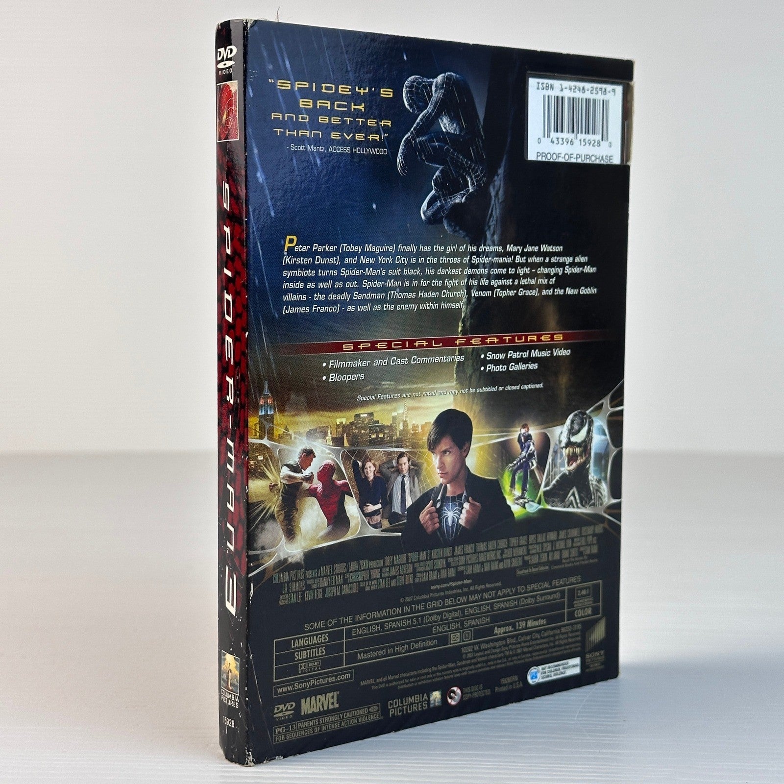 Spider-Man 3 DVD 2007 Widescreen Edition Tobey Maguire Marvel Sam Raimi Venom by Buysaavy