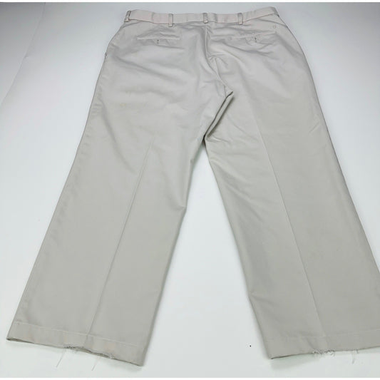 Haggar Mens Khaki Chino Pants Beige Flat Front 100% Cotton 38x29 by Haggar