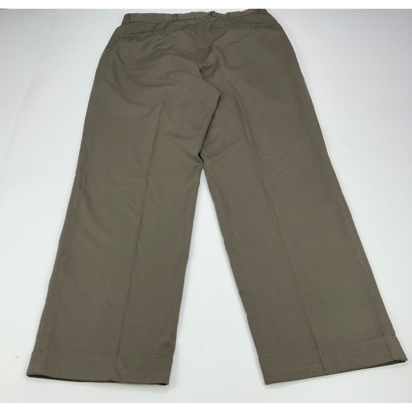 Braggi Louis Raphael Mens Pleated Dress Pants Olive Brown Cuffed 35x42 by Braggi by Louis Raphael