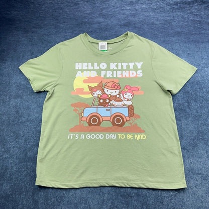 Love Tribe Hello Kitty and Friends Green Graphic Tee Shirt Womens Large NEW by Love Tribe