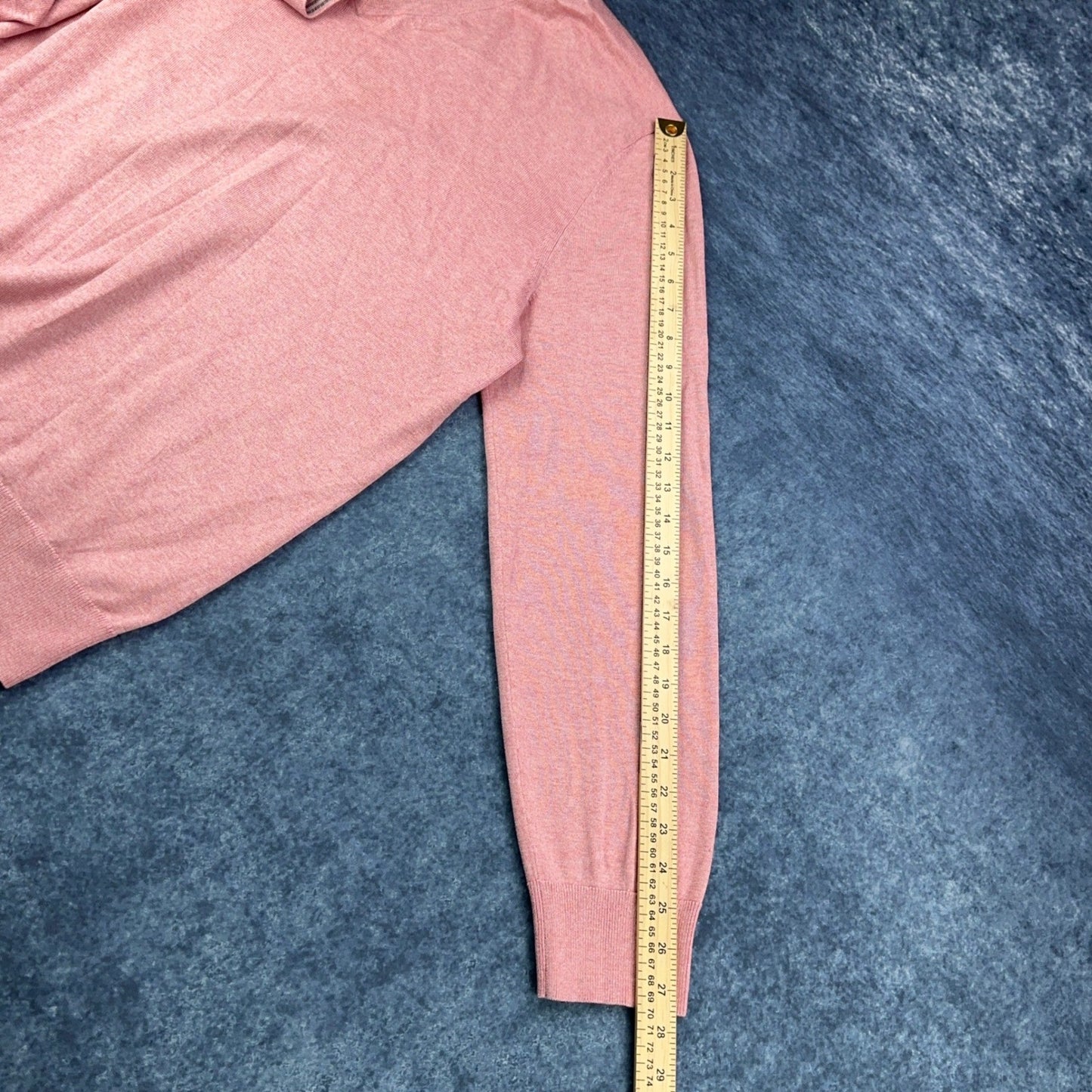 Banana Republic Mens XL Salmon Pink Silk Cotton Cashmere V-Neck Sweater by Banana Republic