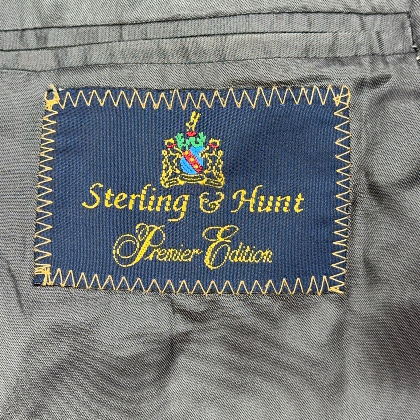 Sterling & Hunt Premier Edition Mens Grey Glen Plaid Worsted Wool Suit by Sterling & Hunt