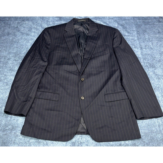 Lauren Ralph Lauren Mens 44R Black Pinstripe 100% Wool 2-Piece Suit Pleated by Lauren Ralph Lauren