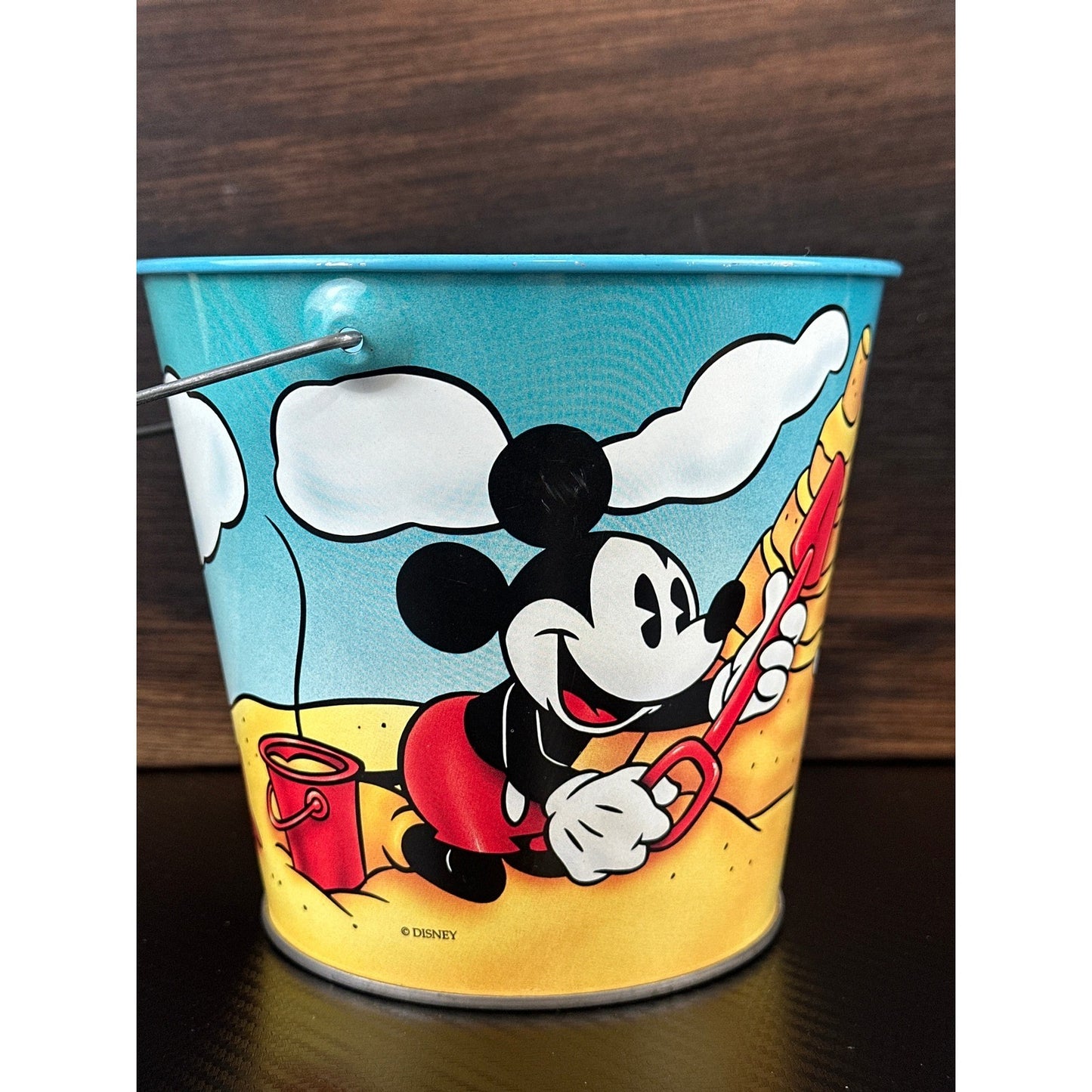 Vintage 1996 Disney Mickey Minnie Pluto Tin Sand Pail Beach Bucket Series 1 ASC by Disney