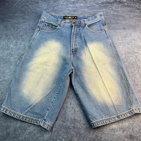 Jordan Craig Mens Baggy Denim Shorts Blue Sandblasted Fade Size 36 Y2K Jorts by Jordan Craig