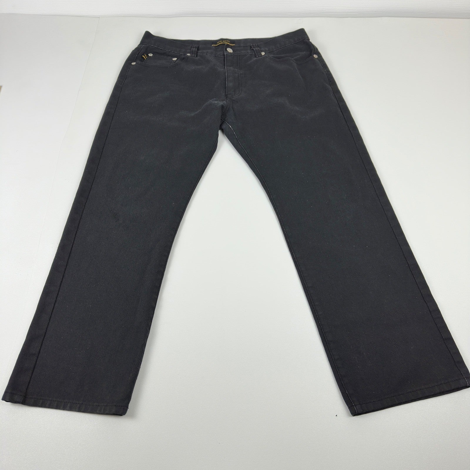 Maxi Milian New York Mens Black Straight Leg Denim Jeans Size 38x32 Dark Wash by Maxi Milian