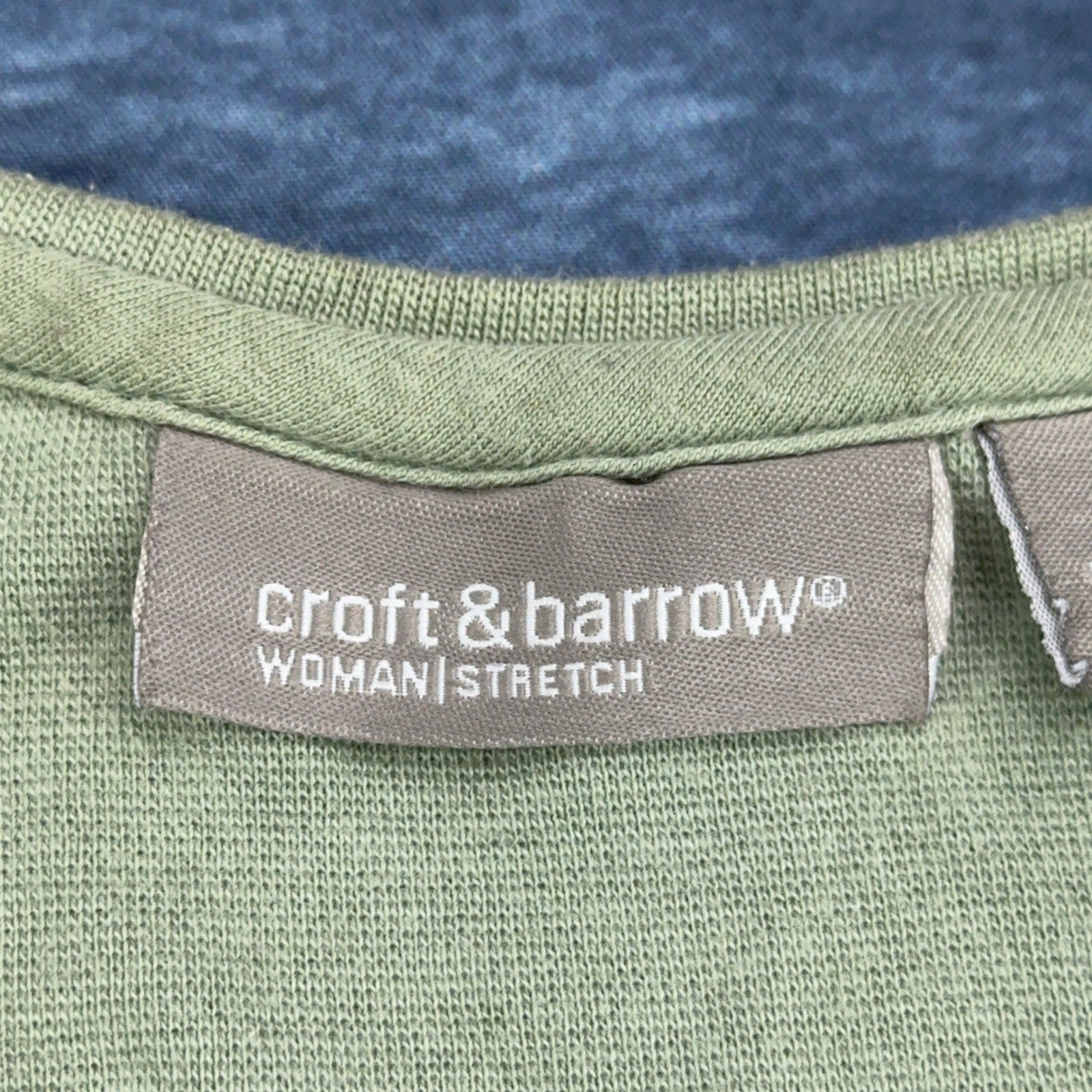 Croft & Barrow Woman Stretch Sage Green Long Sleeve Crew Neck Top Plus Size 2X by Croft & Barrow