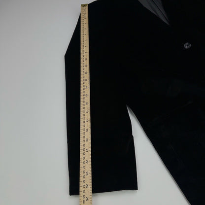 Linea Uomo Mens Black Velvet Blazer 3 Button Sport Coat Jacket 46 REG Cotton by Linea Uomo