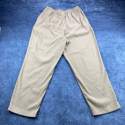Alfred Dunner Khaki Tan Elastic Waist Pull On Straight Leg Pants Womens Size 16 by Alfred Dunner
