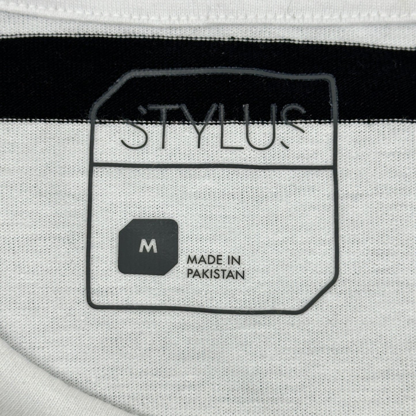 Stylus Mens Black Stripe Short Sleeve Crew Neck T-Shirt SP24STY5032M Medium NWT by Stylus