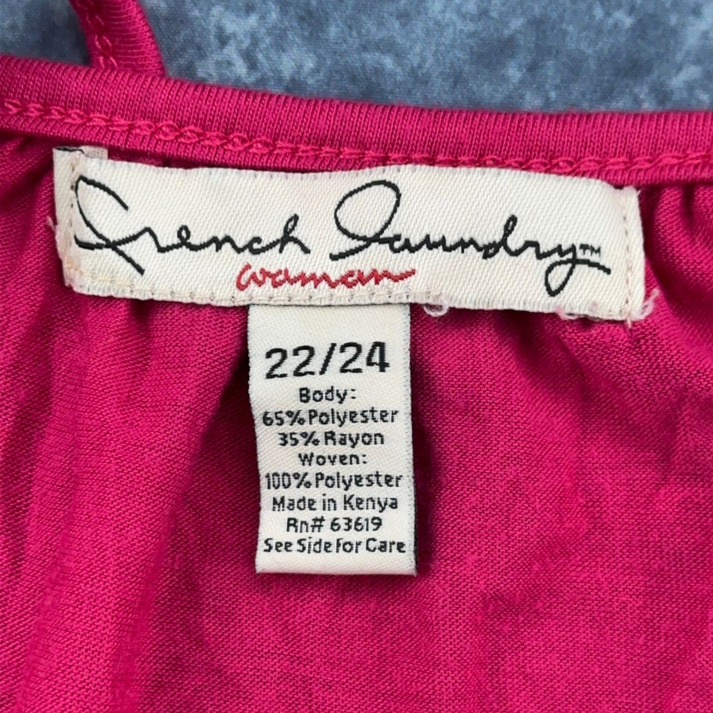 French Laundry Woman Pink Embellished Smocked Hem Top Plus Size 22/24 RN63619 by French Laundry