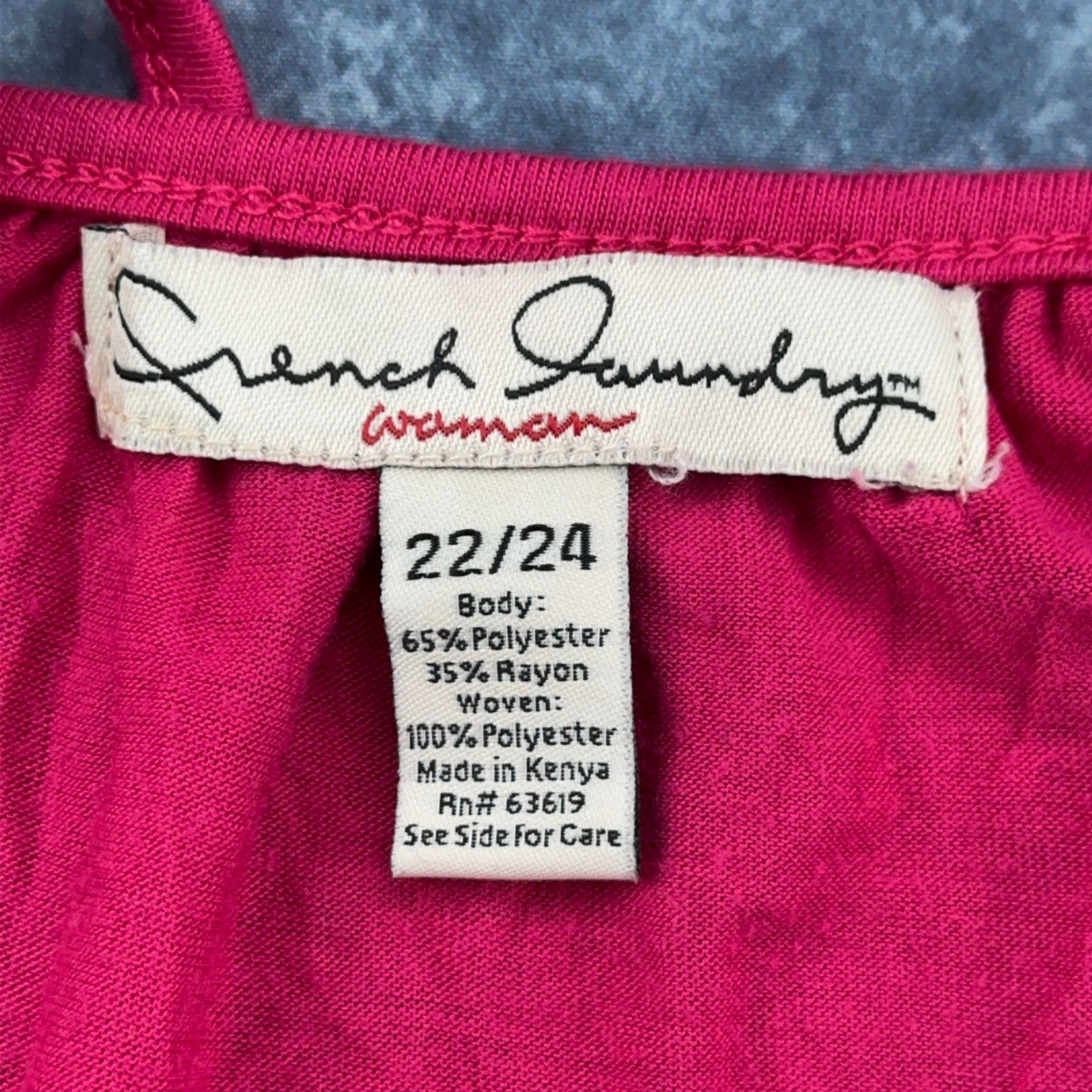 French Laundry Woman Pink Embellished Smocked Hem Top Plus Size 22/24 RN63619 by French Laundry