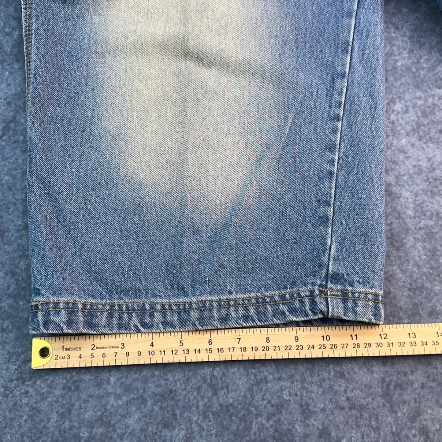 Jordan Craig Mens Baggy Denim Shorts Blue Sandblasted Fade Size 36 Y2K Jorts by Jordan Craig