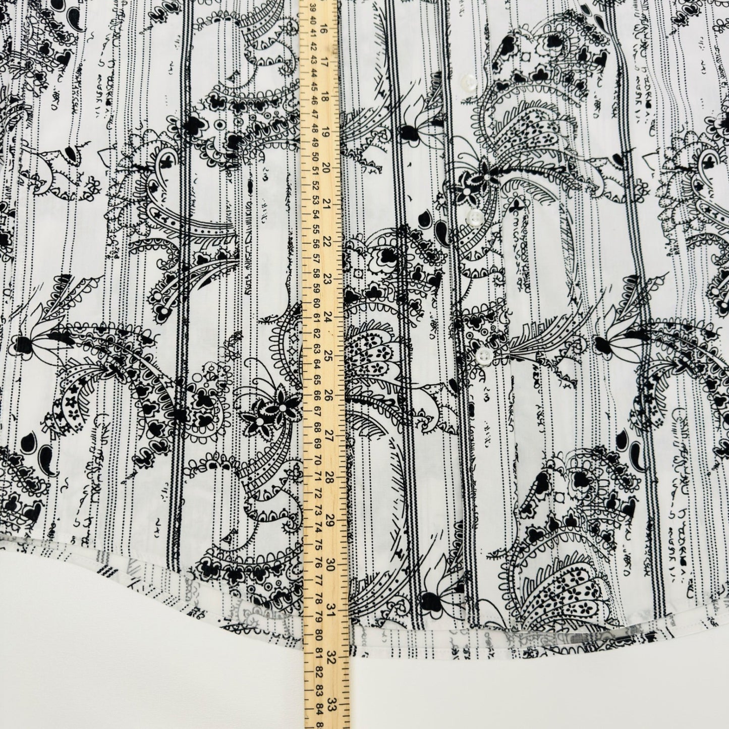 Michael Brandon Mens XL Paisley Striped Graphic Button Down Shirt Black White by Michael Brandon