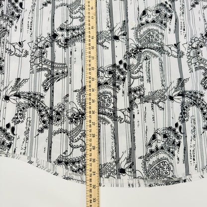 Michael Brandon Mens XL Paisley Striped Graphic Button Down Shirt Black White by Michael Brandon