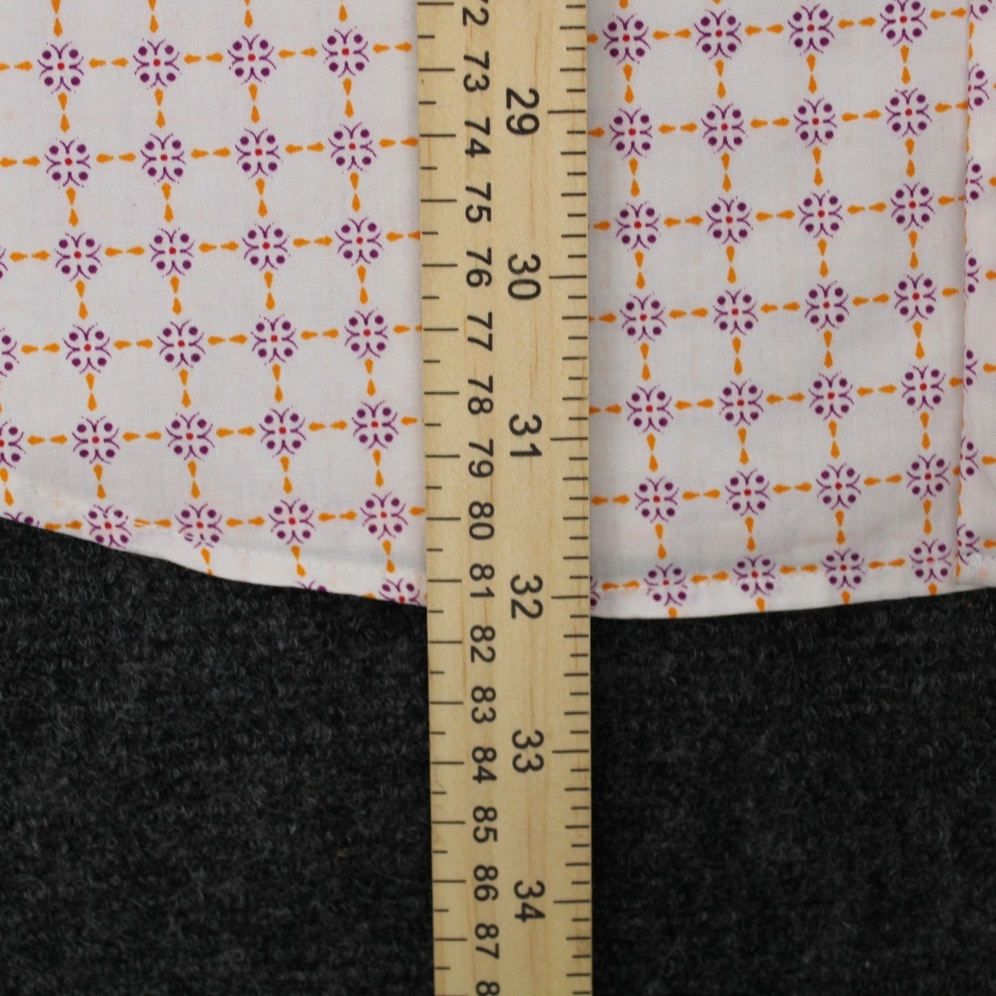 Stacy Adams Mens Dress Shirt 17.5 36/37 White Purple Orange Geometric Medallion by Stacy Adams