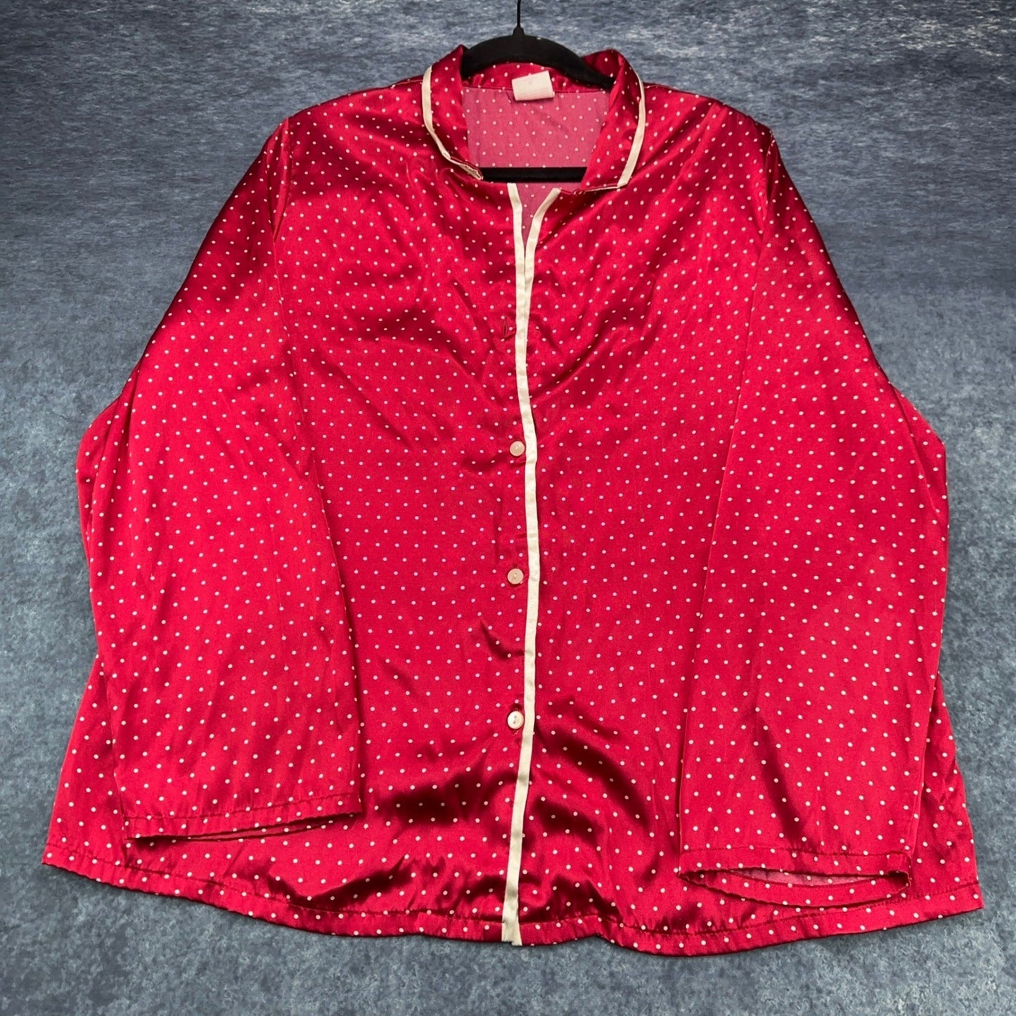 Gilligan O'Malley Womens XL Red Polka Dot Satin Pajama Set Button Up Wide Leg by Gilligan & O'Malley
