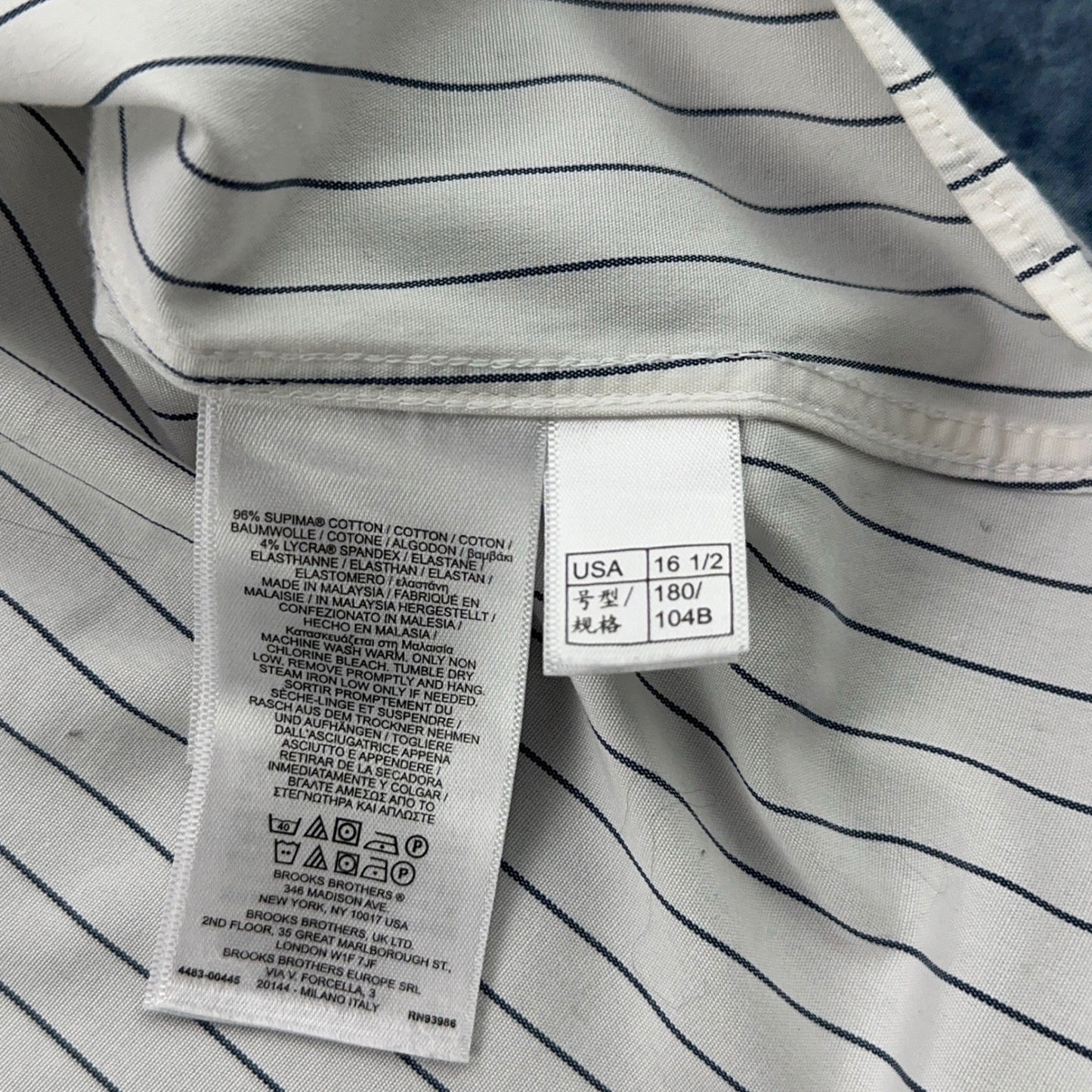 Brooks Brothers Regent Fit Striped Supima Cotton Non-Iron Dress Shirt 16.5 33 by Brooks Brothers