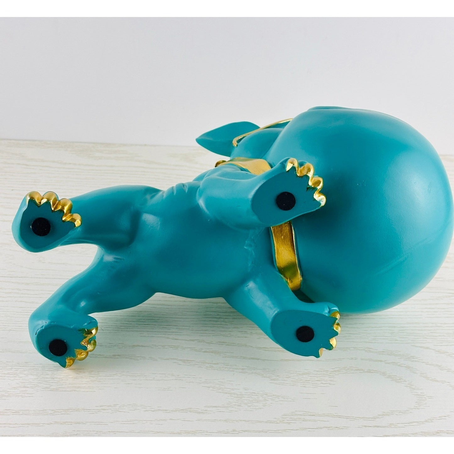 Teal French Bulldog Trinket Dish Sunglasses Collar Gold Accents by Unbranded