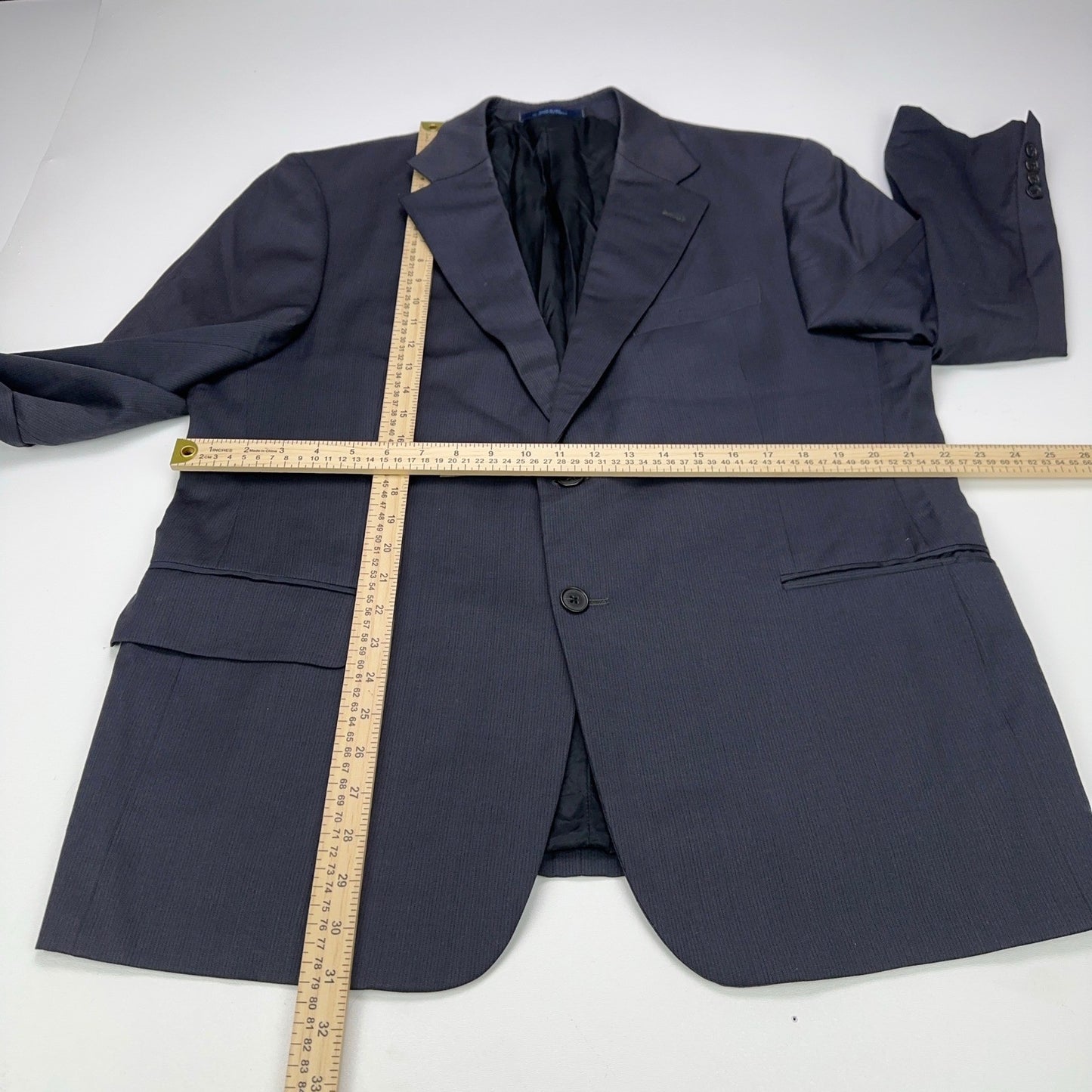 Joseph Abboud Collection Mens 44S Navy Blue Wool Micro Stripe Blazer Sport Coat by Joseph Abboud