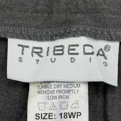 Tribeca Studio Women Gray Pleated Tapered Dress Pants 18WP Made in USA 95761207 by Tribeca Studio