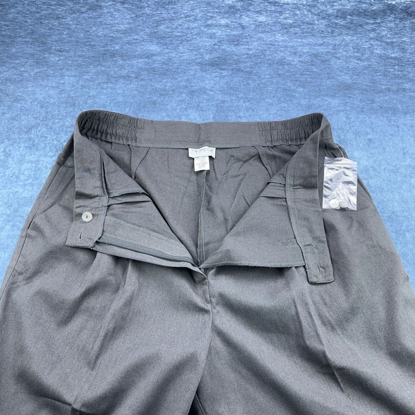 Tribeca Studio Women Gray Pleated Tapered Dress Pants 18WP Made in USA 95761207 by Tribeca Studio