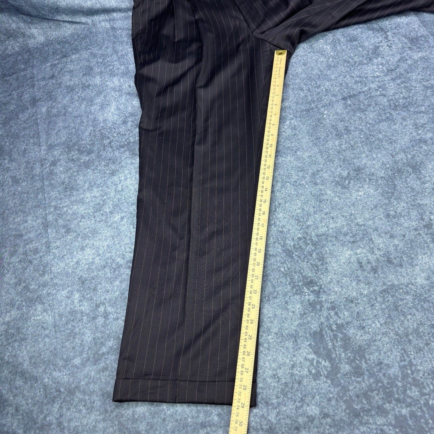 Lauren Ralph Lauren Mens 44R Black Pinstripe 100% Wool 2-Piece Suit Pleated by Lauren Ralph Lauren
