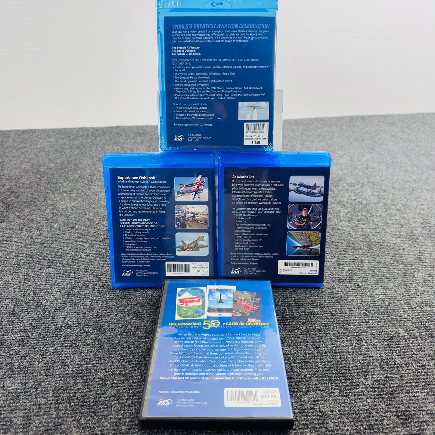 EAA AirVenture Oshkosh Blu-ray DVD Lot 2016 2017 2018 2019 Aviation Celebration by Buysaavy