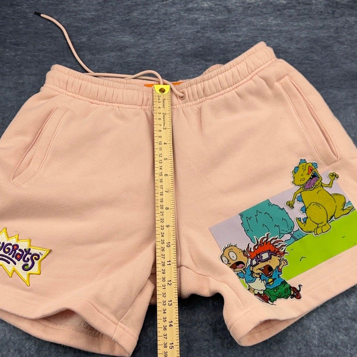 Nickelodeon Rugrats Graphic Sweat Shorts Pink Mens Medium Tommy Chuckie Reptar by Nickelodeon