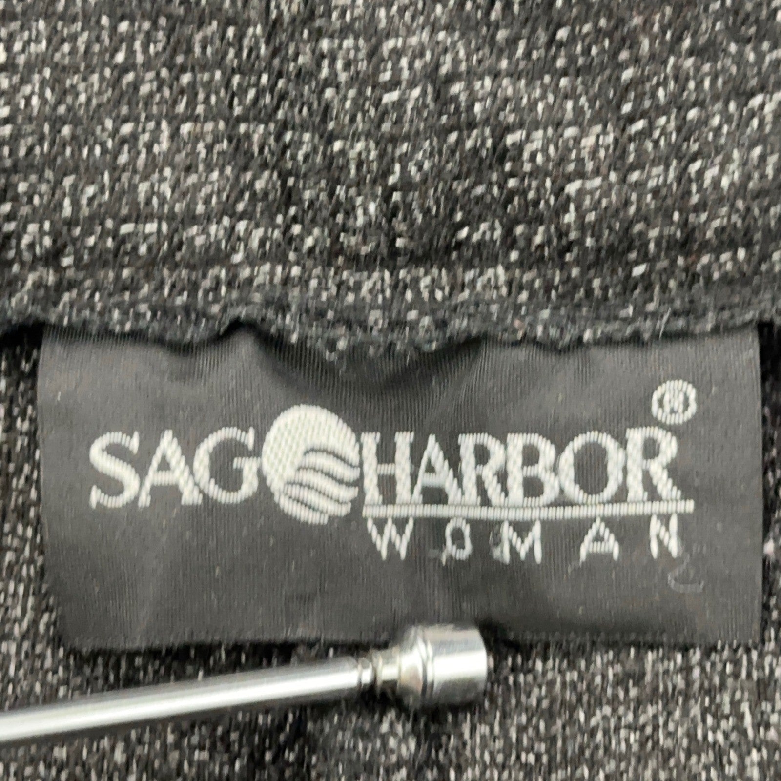 Sag Harbor Woman 20W Pleated Dress Pants Charcoal Textured Elastic Waist by Sag Harbor Woman
