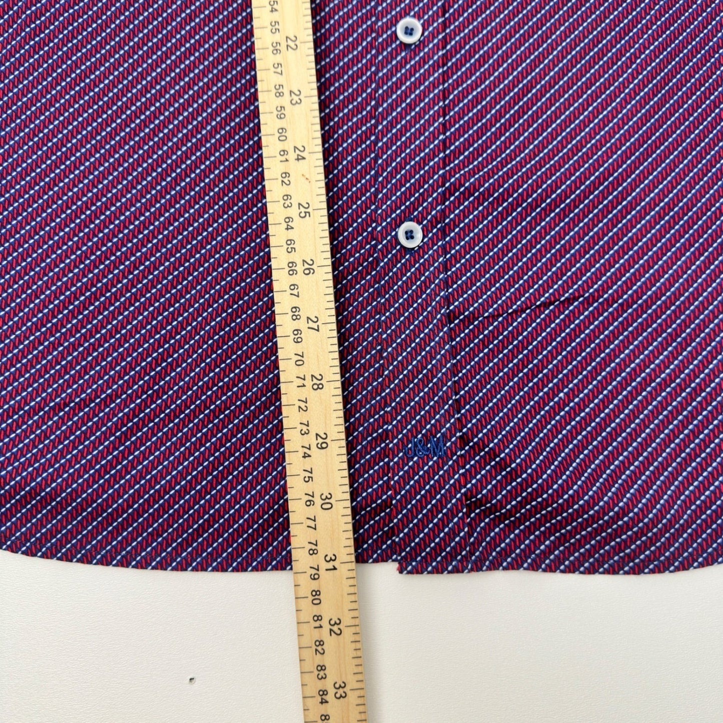 Johnston & Murphy Mens XL Purple Geometric Button Down Long Sleeve Dress Shirt by Johnston & Murphy