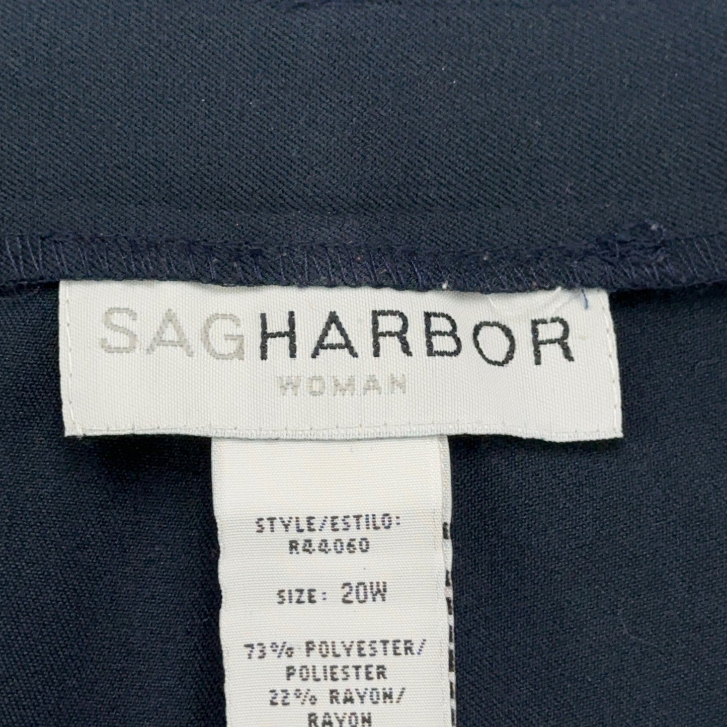 Sag Harbor Woman Black Pleated Dress Pants Plus Size 20W R44060 Business Slacks by Sag Harbor Woman