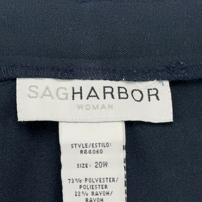 Sag Harbor Woman Black Pleated Dress Pants Plus Size 20W R44060 Business Slacks by Sag Harbor Woman