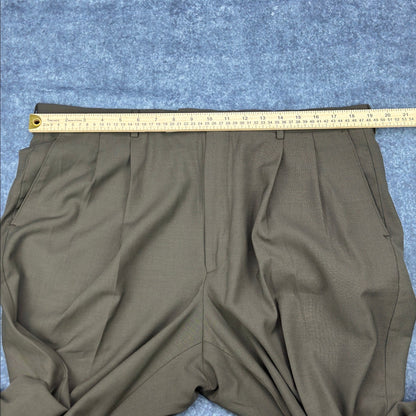 Haggar Black Label Mens 44R Suit 3-Button Blazer Pleated Pants Olive Brown Wool by Haggar