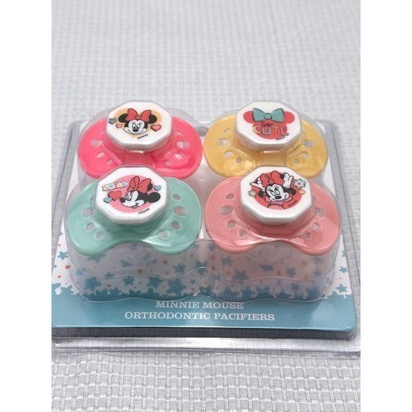 Disney Baby Minnie Mouse Orthodontic Pacifiers 4 Pack FD50901 Pink Multi by Unbranded