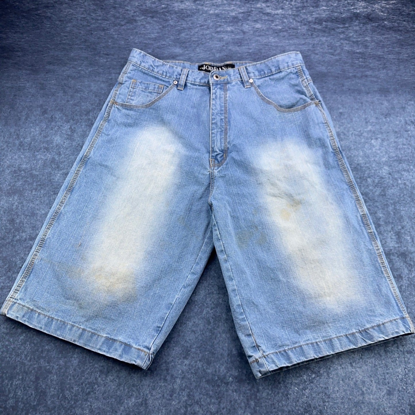 Jordan Craig Modern Classic Denim Shorts Light Wash Blue Mens 36 Streetwear Y2K by Jordan Craig