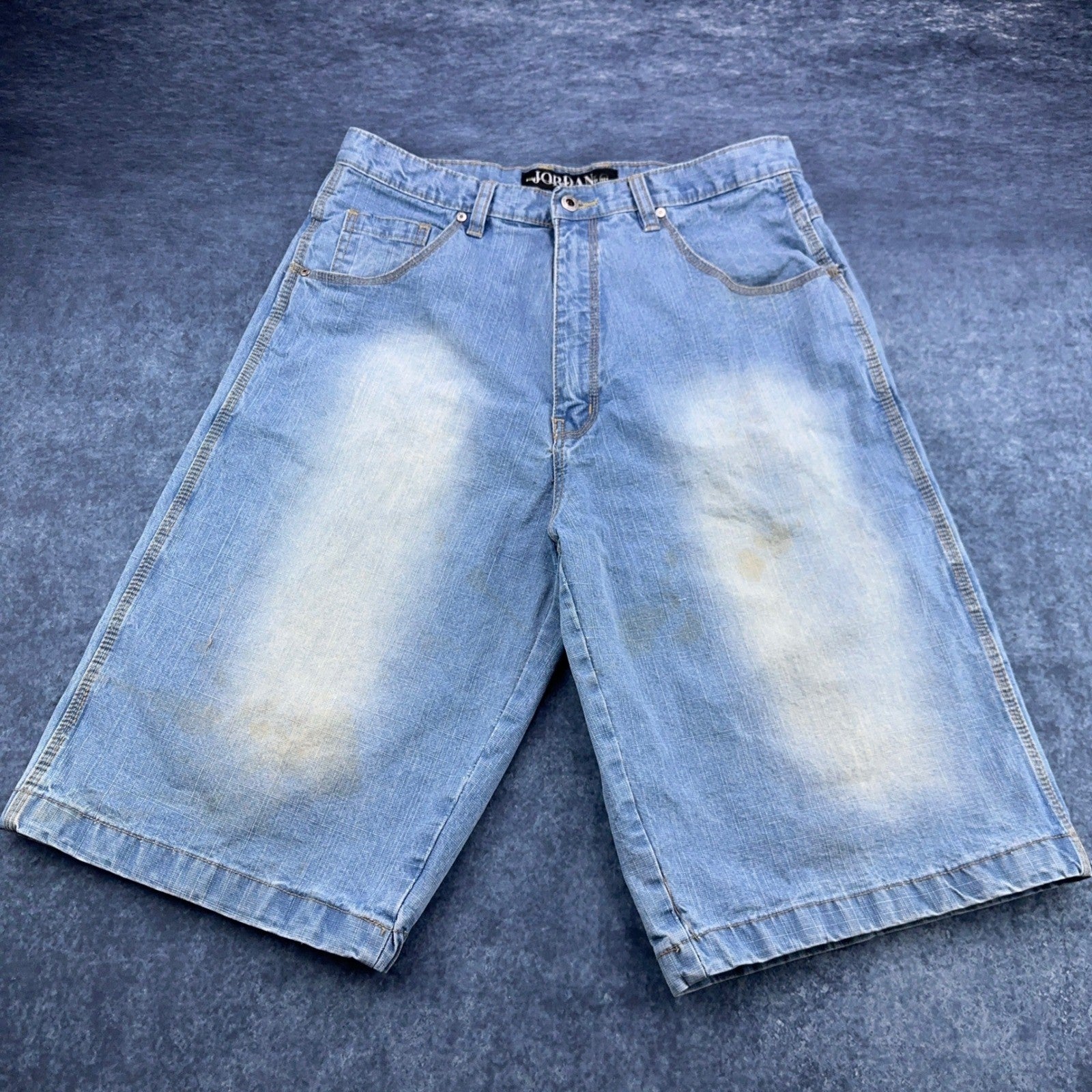 Jordan Craig Modern Classic Denim Shorts Light Wash Blue Mens 36 Streetwear Y2K by Jordan Craig