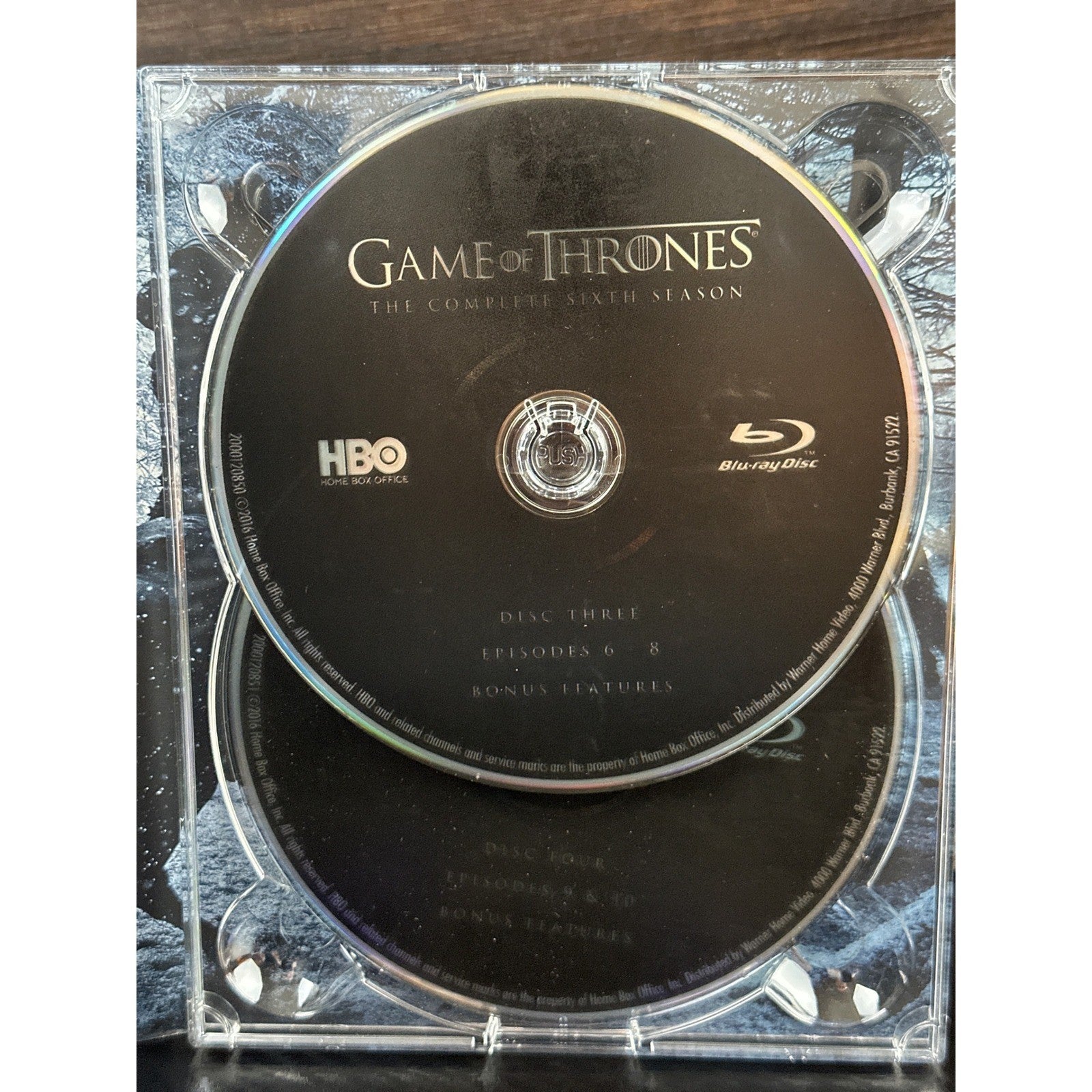 Game of Thrones The Complete Sixth Season Blu-ray HBO 4-Disc Set Season 6 2016 by Buysaavy