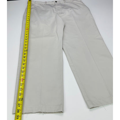 Haggar Mens Khaki Chino Pants Beige Flat Front 100% Cotton 38x29 by Haggar