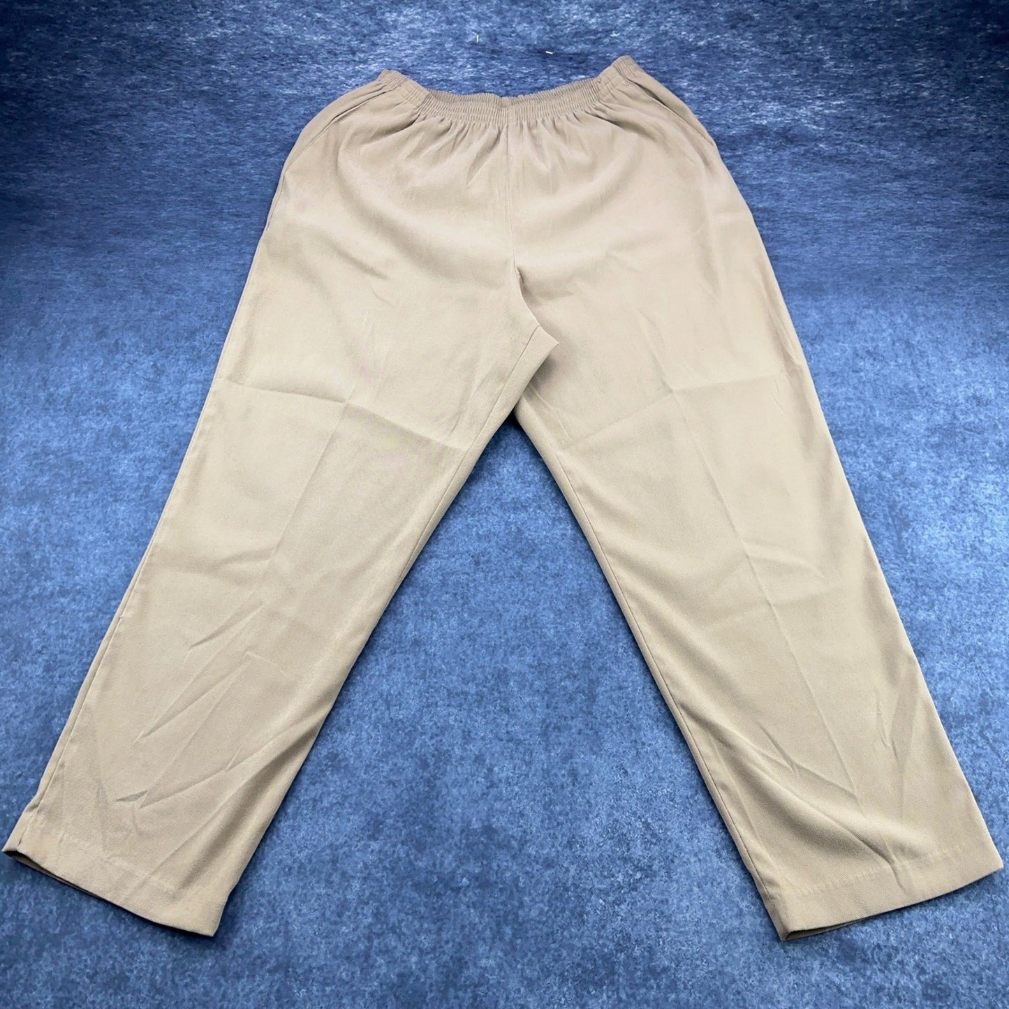 Alfred Dunner Khaki Tan Elastic Waist Pull On Straight Leg Pants Womens Size 16 by Alfred Dunner
